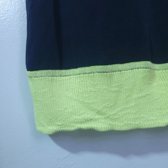 Theory Lewie Silk Tank Top Black Neon Yellow Blouse Women's Size S/M J0502529 - Picture 6 of 9